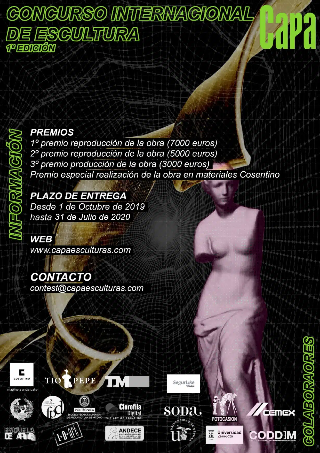 Cartel del I Concurso Internacional de Escultura en Capa Esculturas