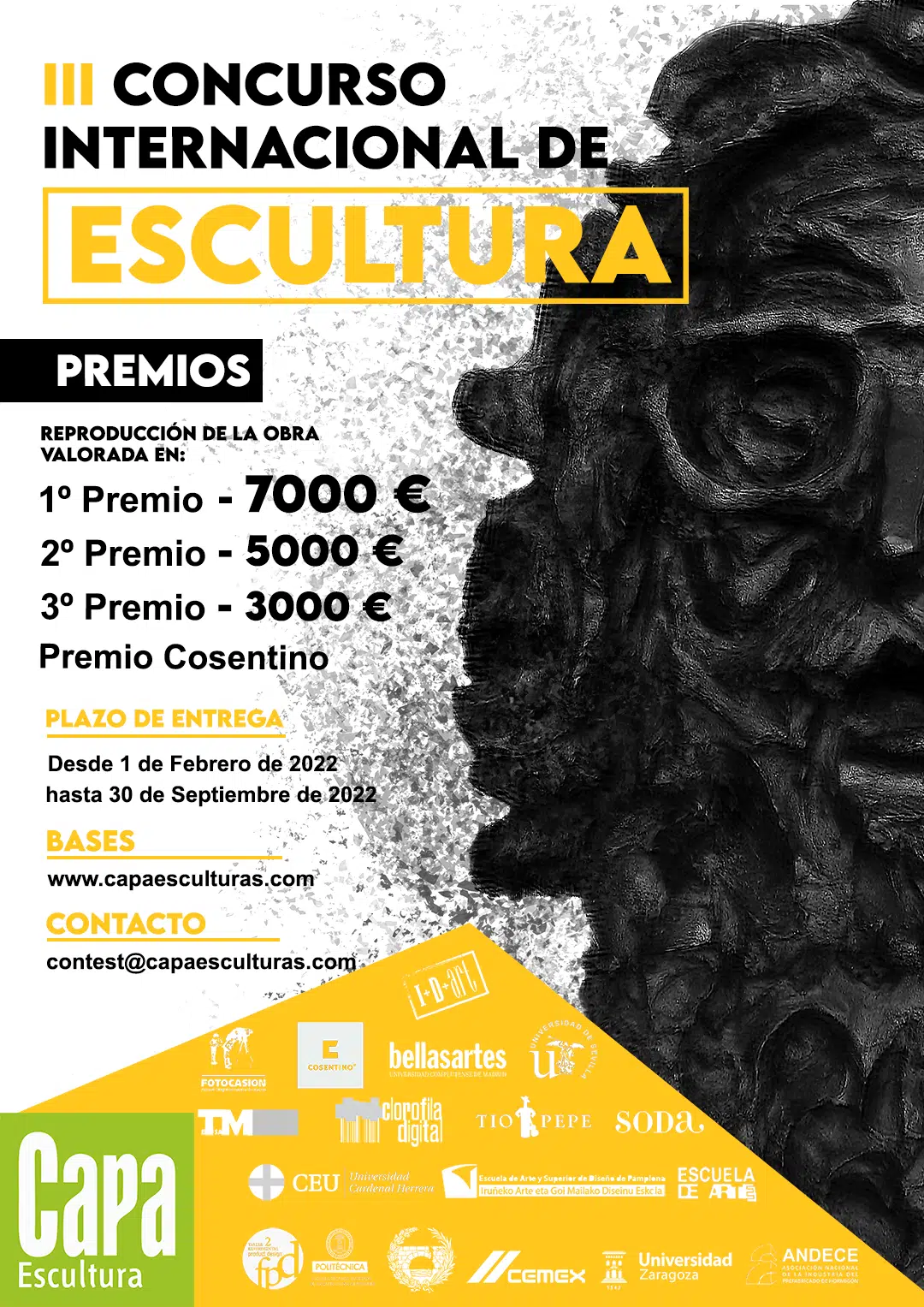 Cartel del tercer Concurso Internacional de Escultura de Capa Esculturas