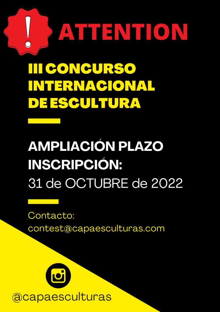Cartel ampliando la inscripción del tercer Concurso Internacional de Escultura